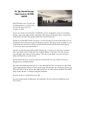 A preview of a PDF biography for Buckner, Ronald George Edwin